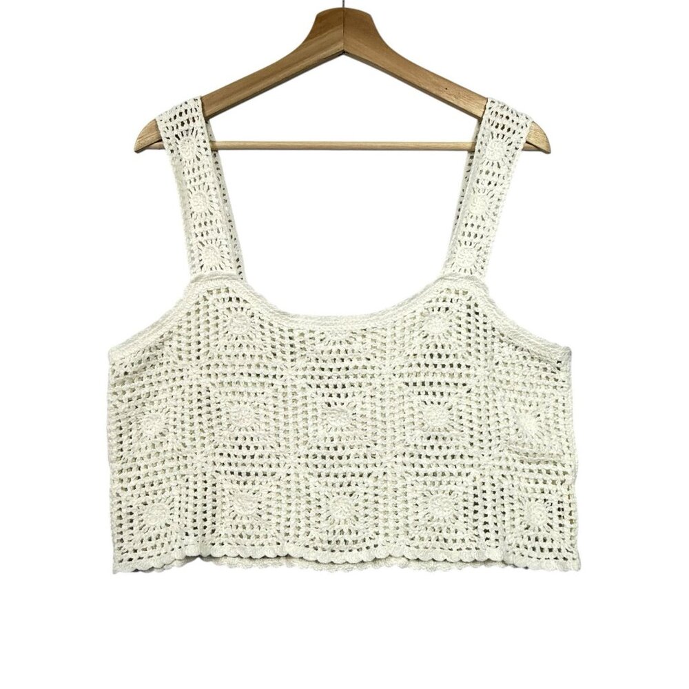 New In Crochet Crop Tank Top Western Wild Child Shirt Boho White Size M / L